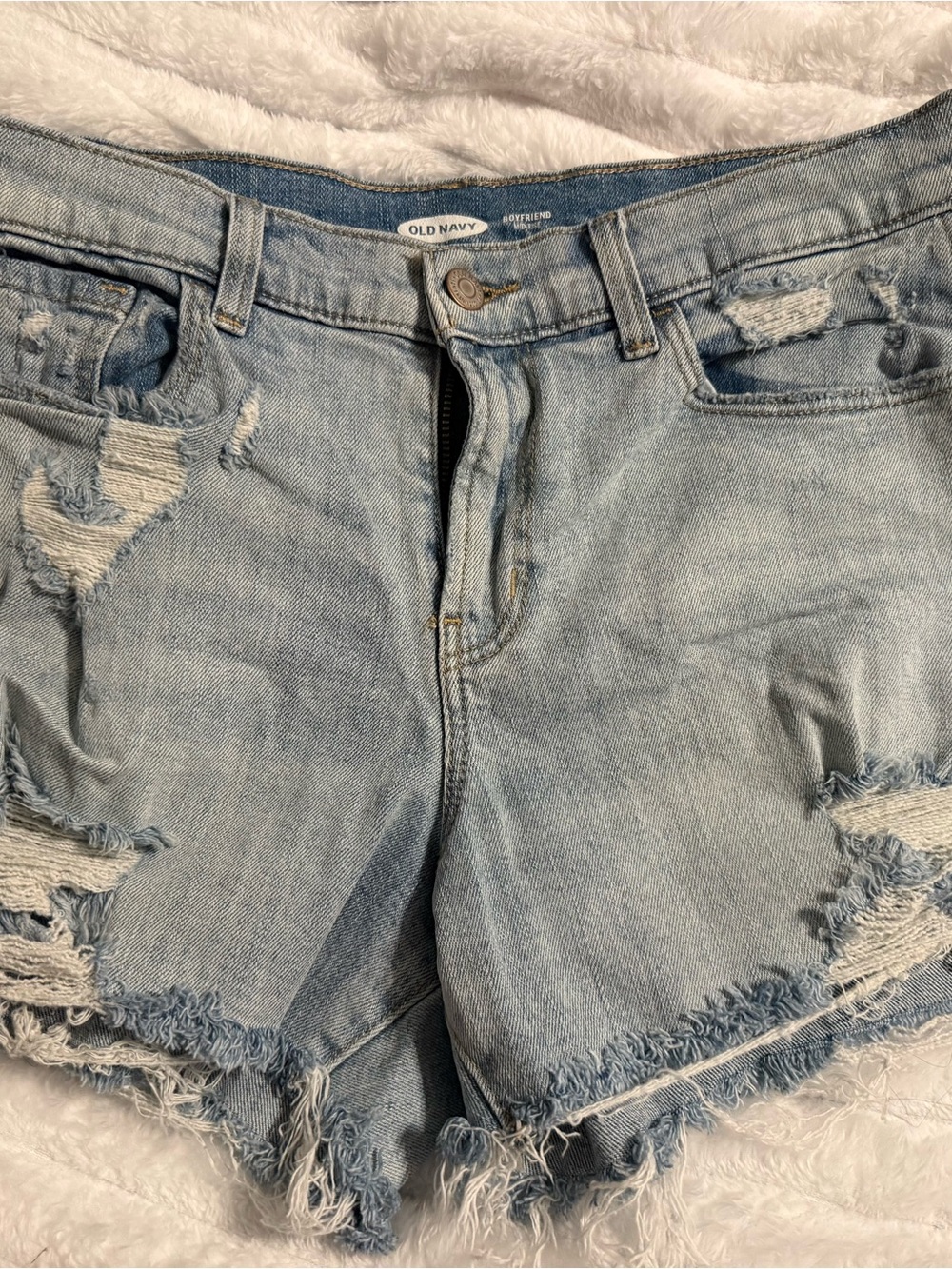 Old Navy Light Wash Distressed Denim Cutoff Shorts